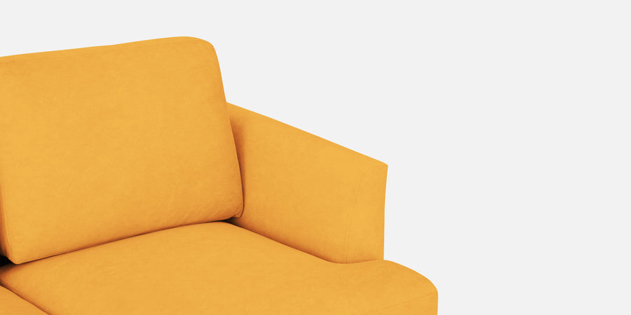 Motra Velvet 3 Seater Sofa In Turmeric Yellow Colour - Febonic Living