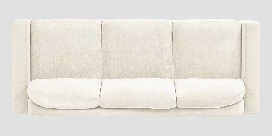 Dara Fabric 3 Seater Sofa In Ivory Cream Colour - Febonic Living
