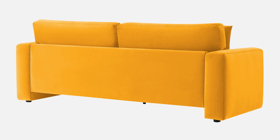 Kosta Velvet 3 Seater Sofa In Safforn Yellow Colour - Febonic Living