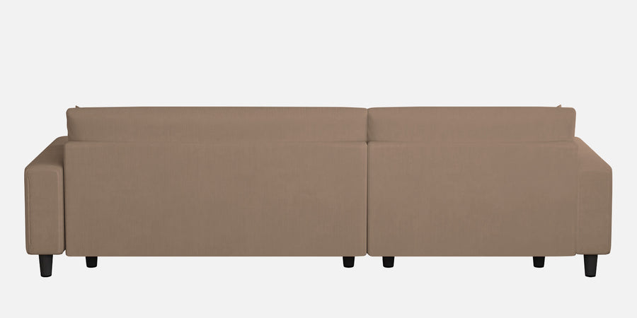 Peach Fabric Rhs 6 Seater Sofa Cum Bed With Storage In Cookie Beige Colour - Febonic Living