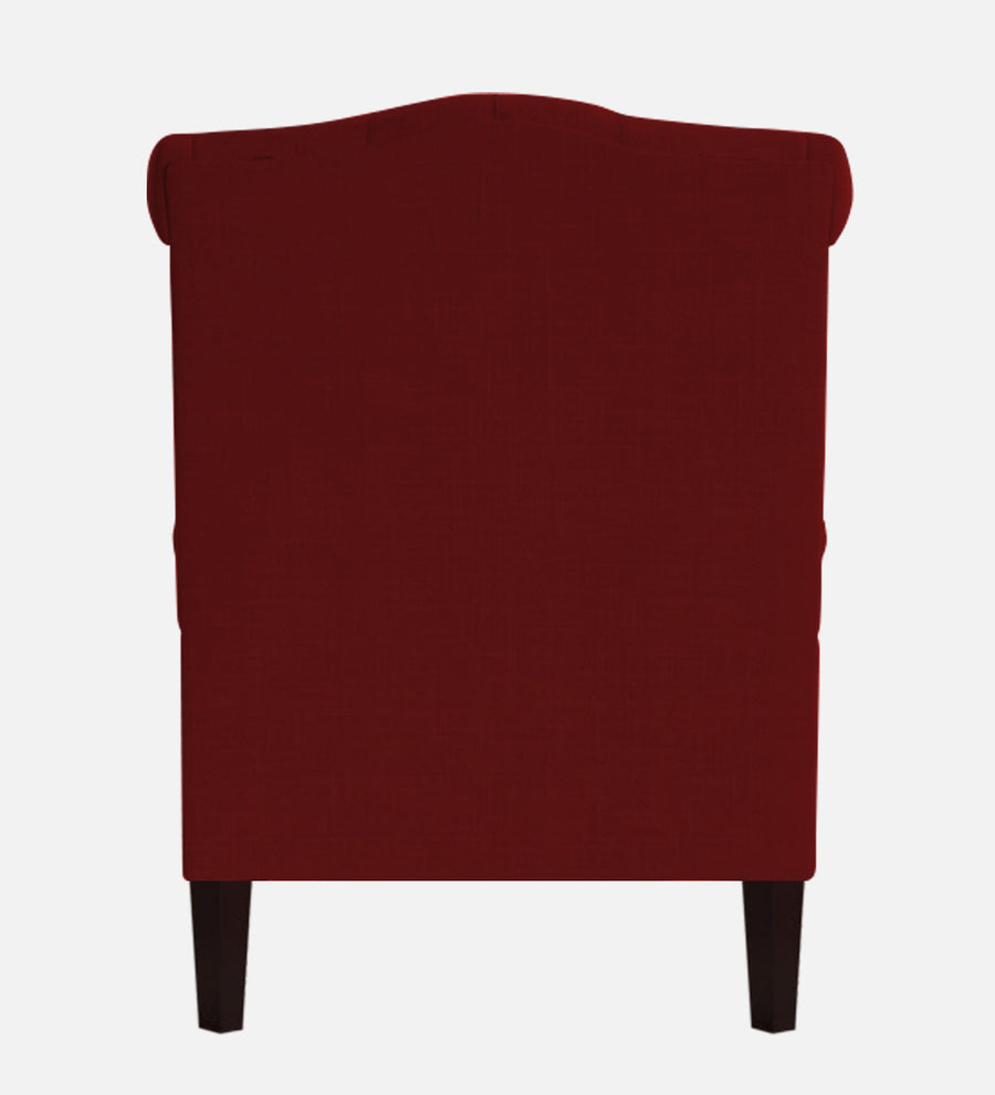 Nottage Fabric Wing Chair In Blood Maroon Colour - Febonic Living