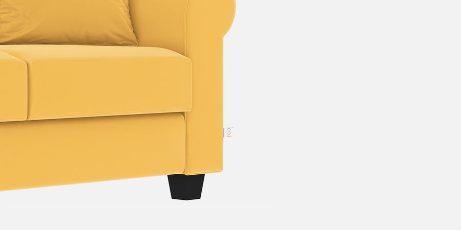 Numonk Velvet 2 Seater Sofa In Turmeric Yellow Colour - Febonic Living