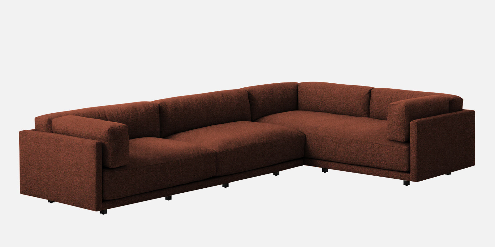 Nixon Fabric 6 Seater LHS Sectional Sofa In Coffee Brown Colour