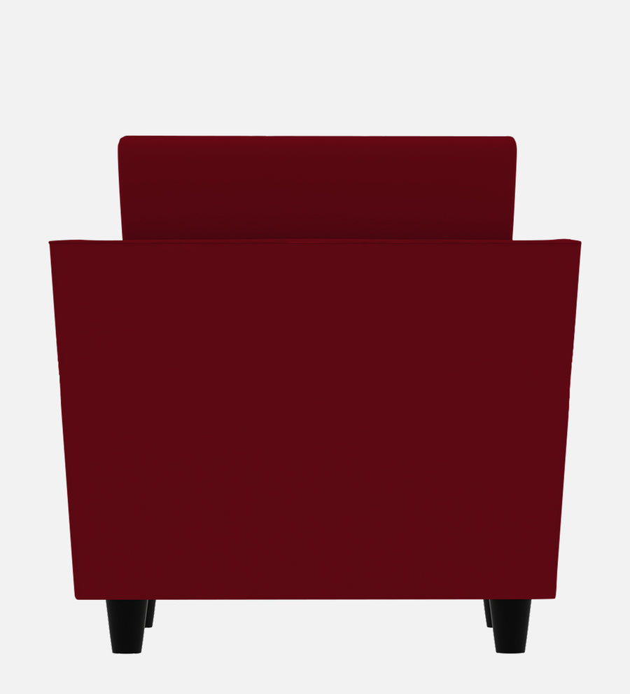 Bristo Velvet 1 Seater Sofa In Cherry Red Colour With Storage - Febonic Living