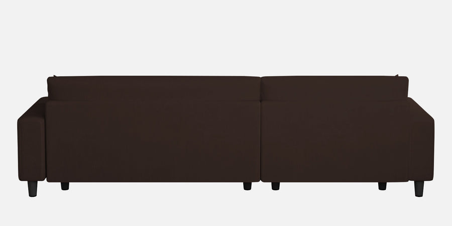 Peach Fabric Rhs 6 Seater Sofa Cum Bed With Storage In Coffee Brown Colour - Febonic Living