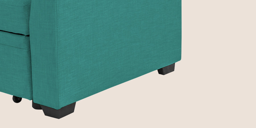 Jody Fabric 3 Seater Pull Out Sofa Cum Bed In Sea Green Colour With Storage - Febonic Living