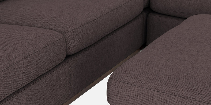 Freedom Velvet 6 Seater Lhs Corner Sofa In Mocha Brown Colour With Ottoman - Febonic Living