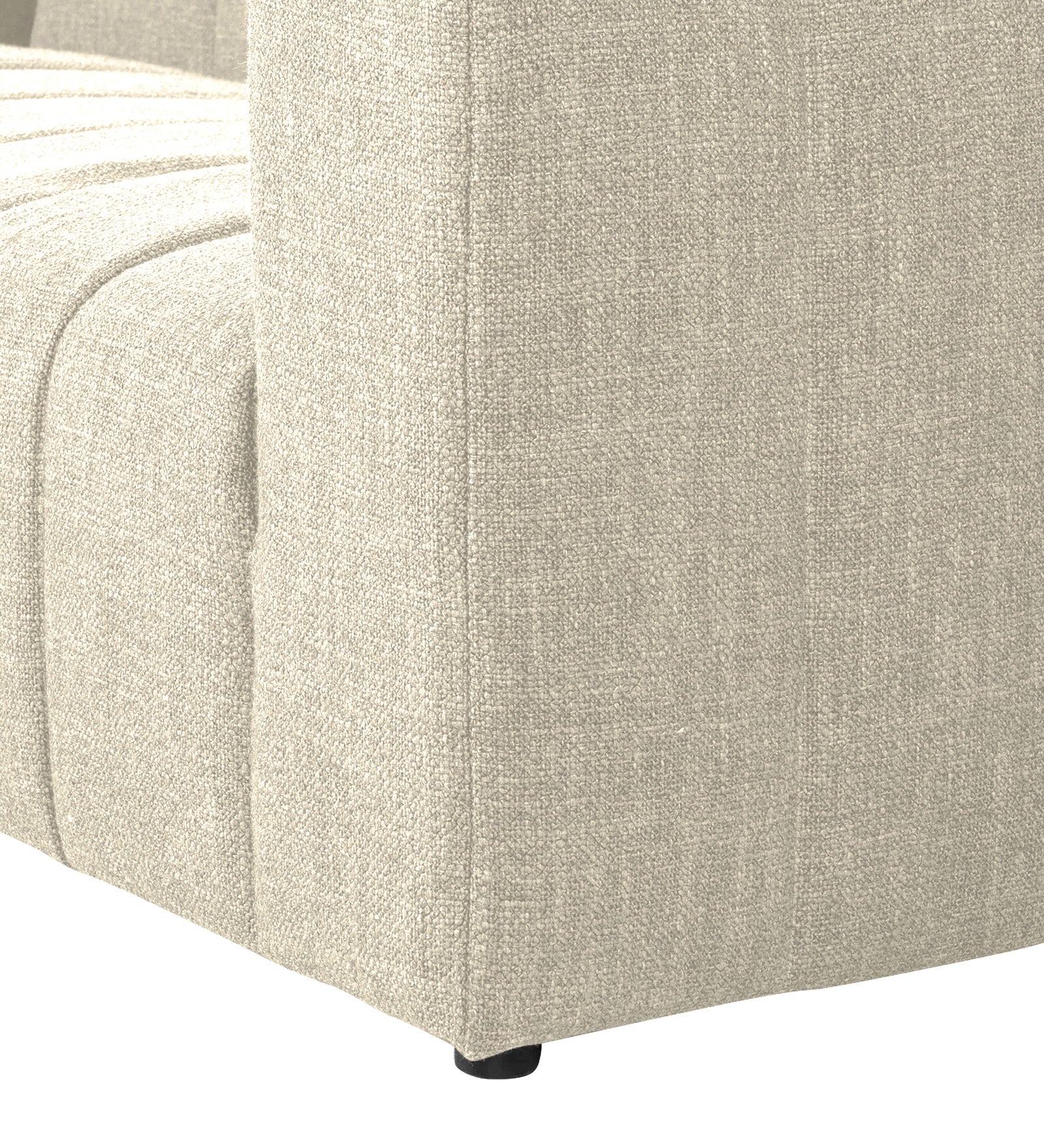 Lara Fabric 1 Seater Sofa in Ivory Beige Colour