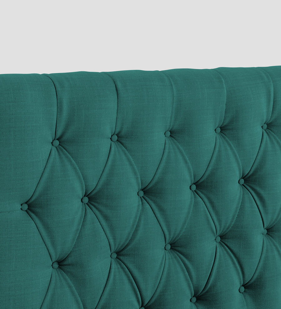 Isko Fabric Upholstered Single Size Bed In Sea Green Colour With Box Storage - Febonic Living