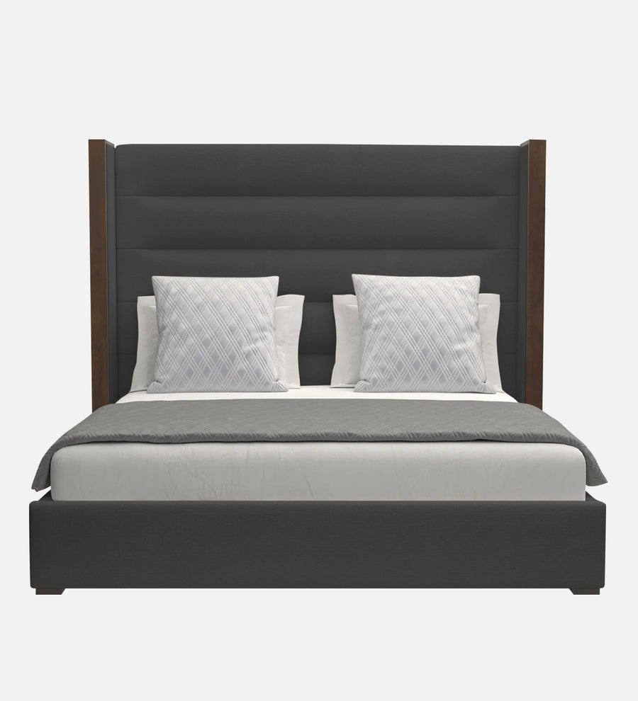 Sunny Fabric Upholstered Queen Size Bed In Charcoal Grey Colour - Febonic Living