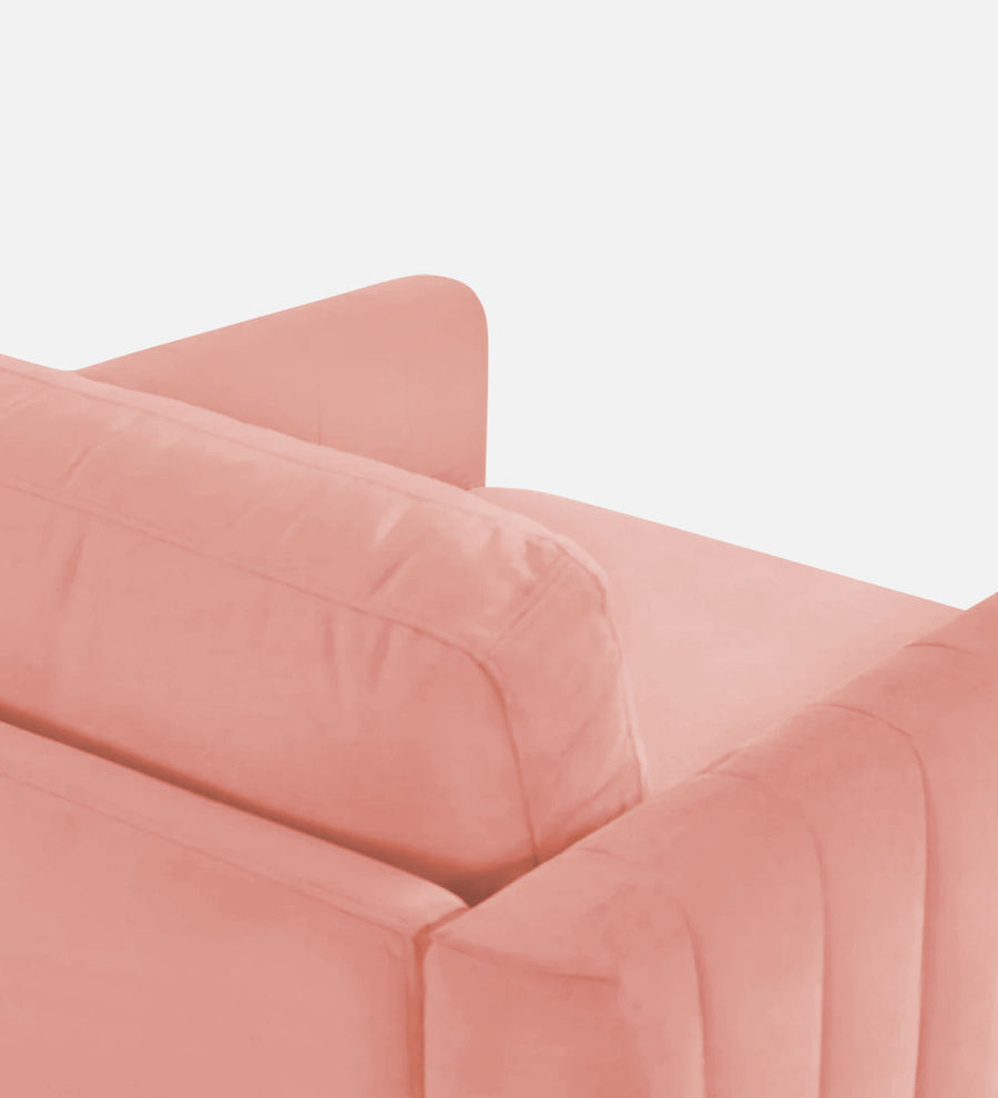 Haru Velvet 1 Seater Sofa In Blush Pink Colour - Febonic Living