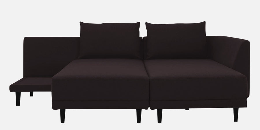 Ira Fabric Lhs 6 Seater Convertible Sofa Cum Bed In Cara Brown Colour - Febonic Living