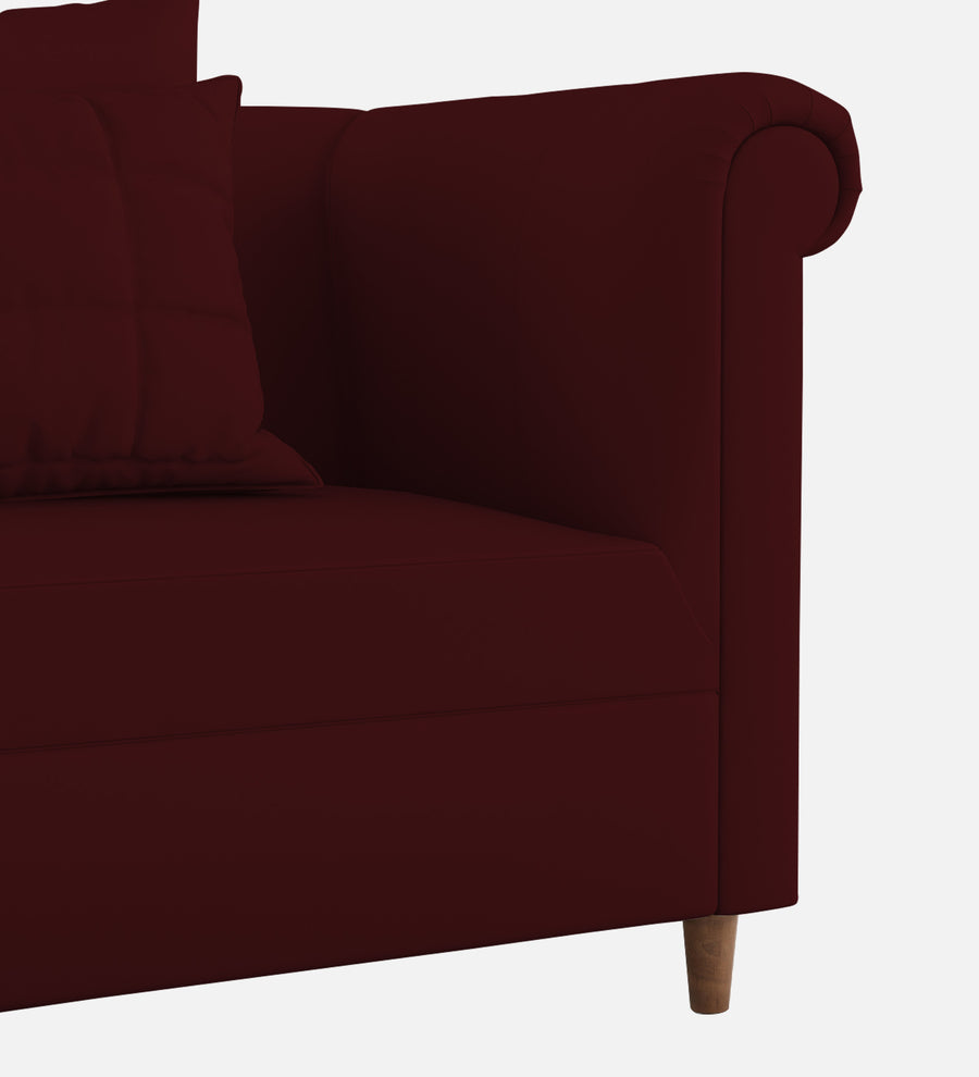 Rubi Velvet 1 Seater Sofa In Dark Maroon Colour - Febonic Living