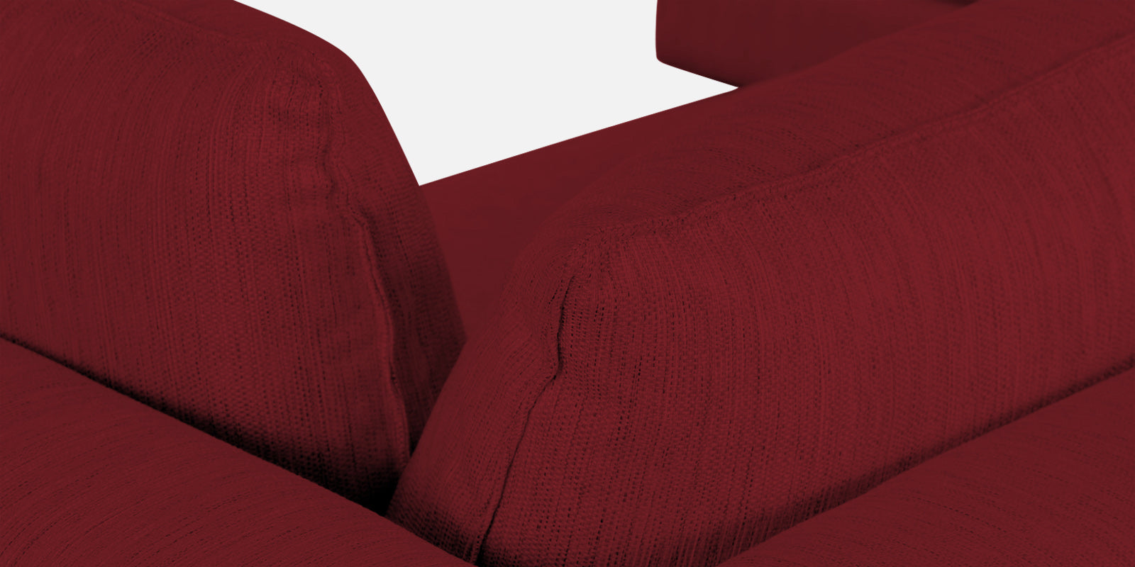 Ziggy Fabric LHS Sectional Sofa (3+Lounger) in Chilli Red Colour