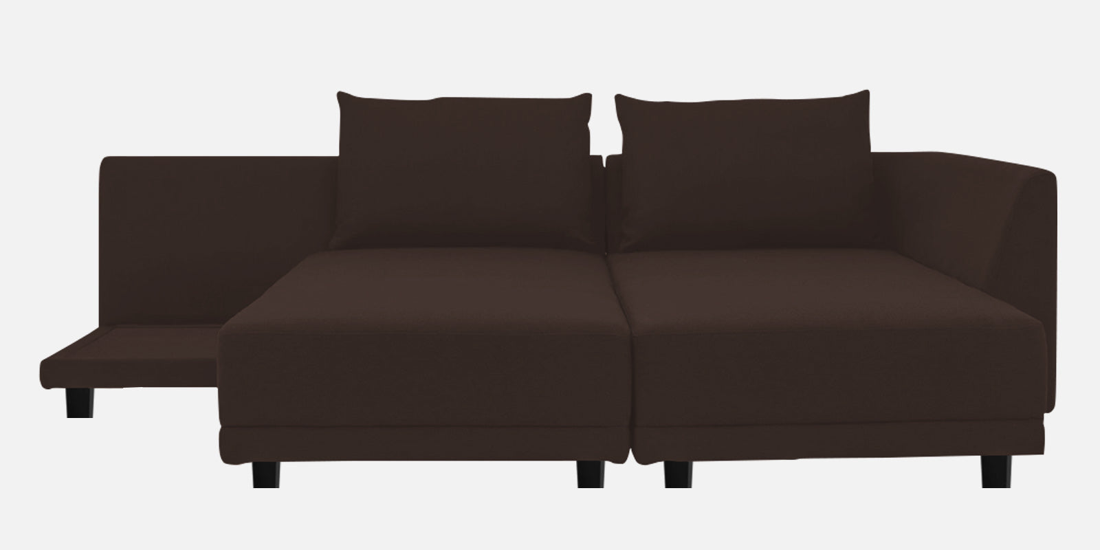 Ira Fabric LHS 6 Seater Sofa Cum Bed In Coffee Brown Colour