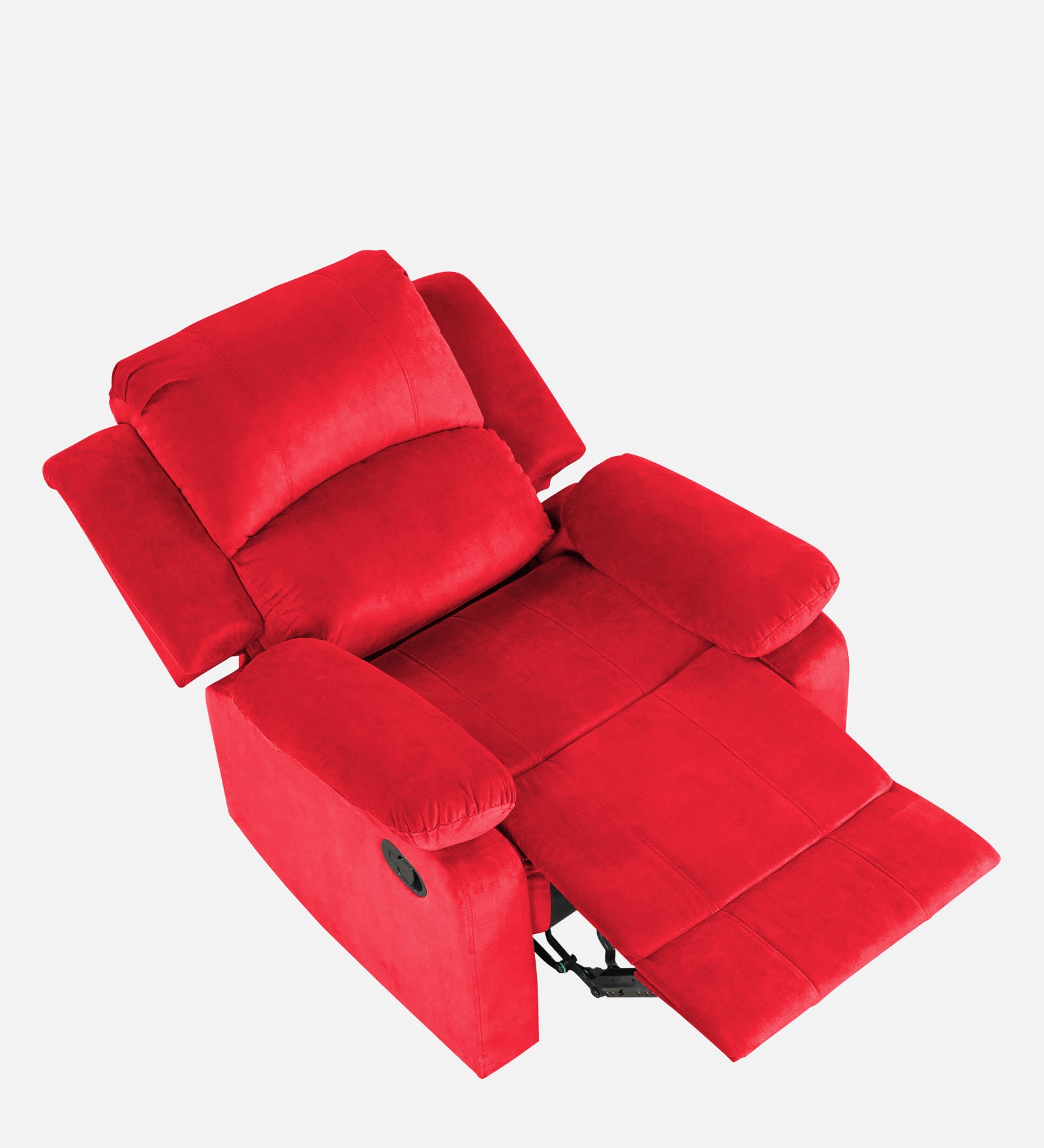 Henry Velvet Manual 1 Seater Recliner In Ox Blood Maroon Colour