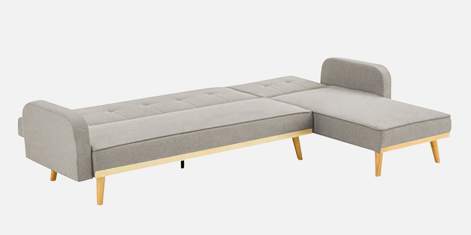 Zuno Fabric RHS Sectional + Sofa Cum Bed In Ash Grey Colour