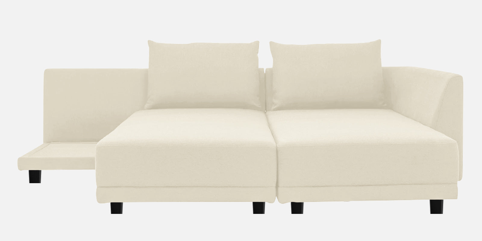 Ira Fabric LHS 6 Seater Sofa Cum Bed In Ivory Cream Colour