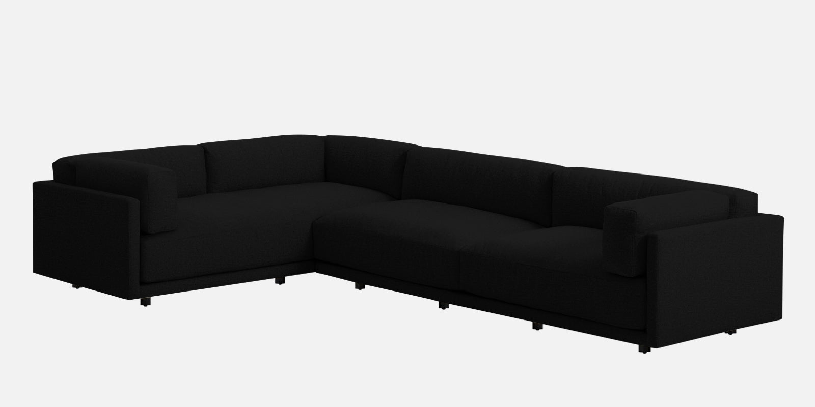 Nixon Fabric 6 Seater RHS Sectional Sofa In Zed Black Colour