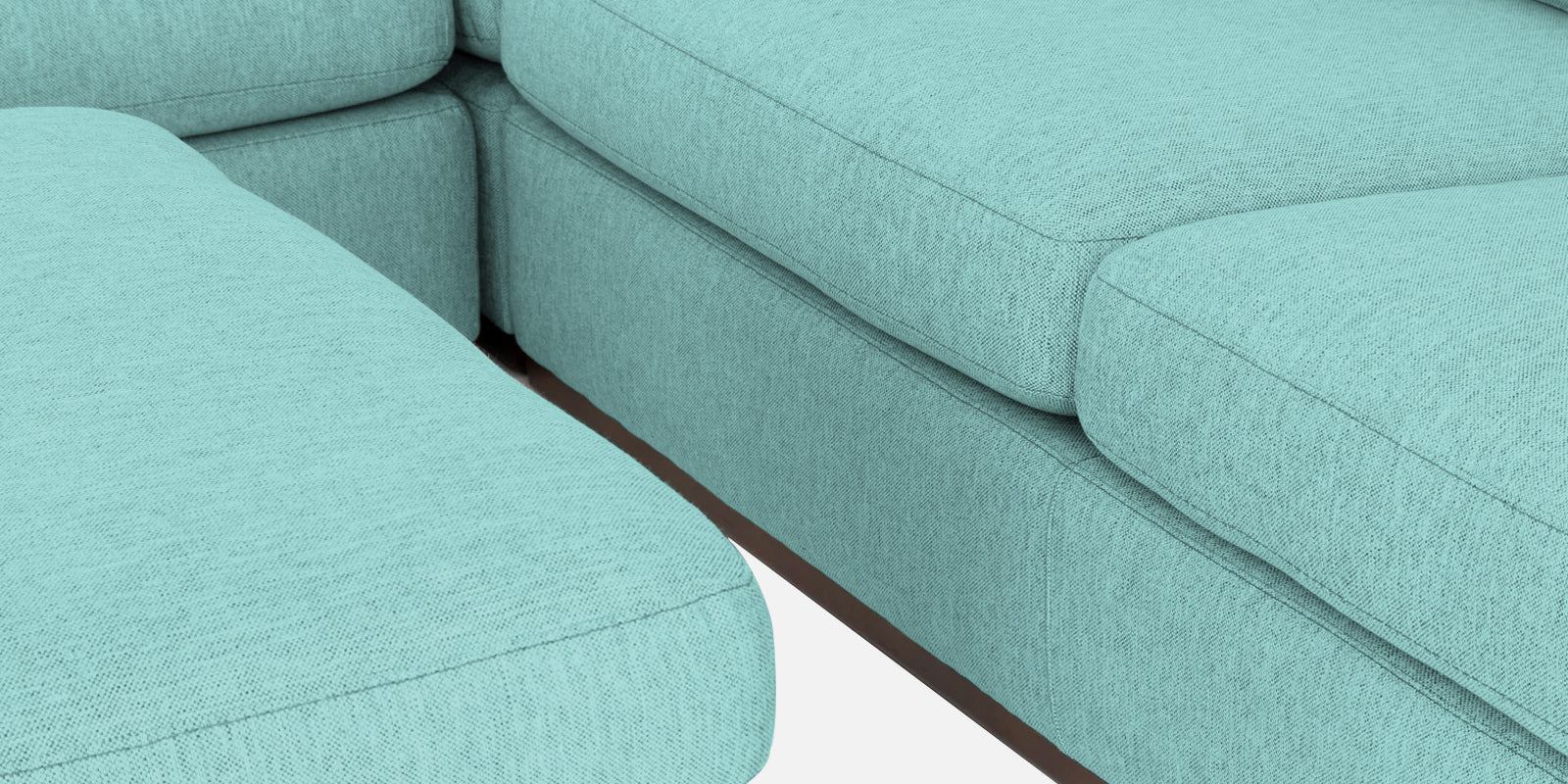 Freedom Velvet 6 Seater RHS Sectional Sofa In Barmunda Aqua Colour