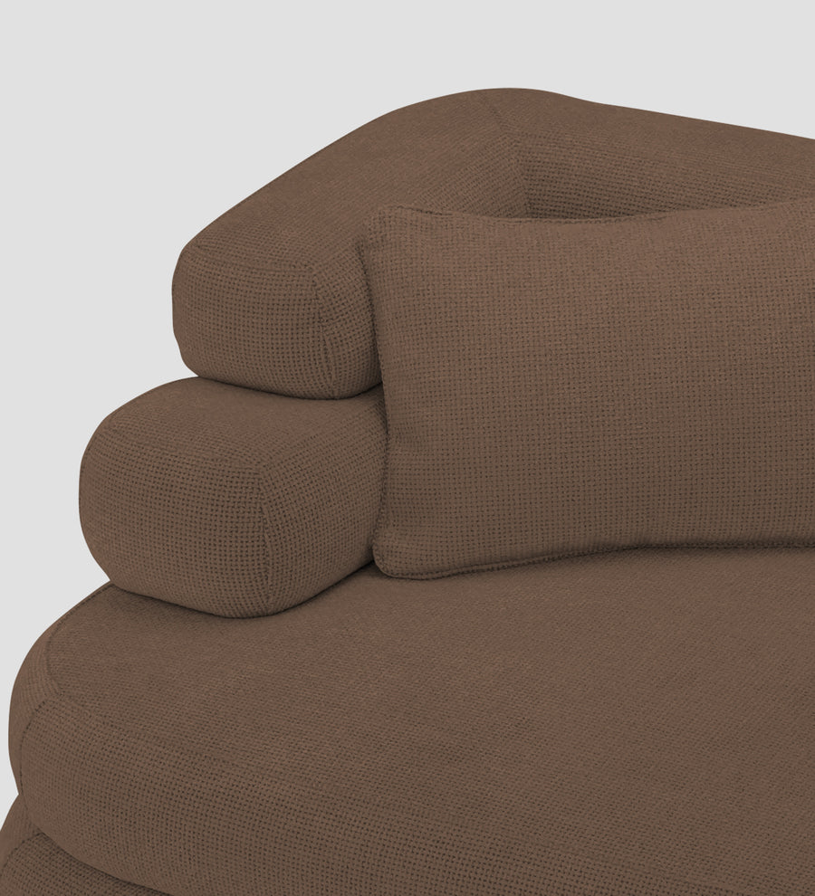 Wener Fabric 1 Seater Sofa In Rosy Brown Colour - Febonic Living