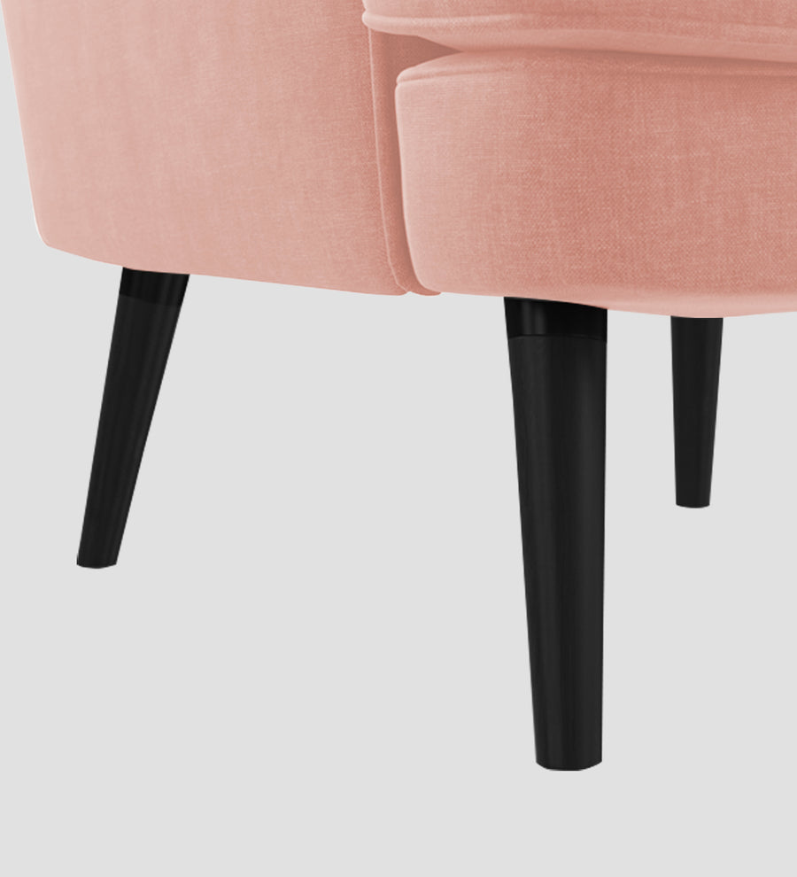 Niya Velvet Wing Chair In Blush Pink Colour - Febonic Living