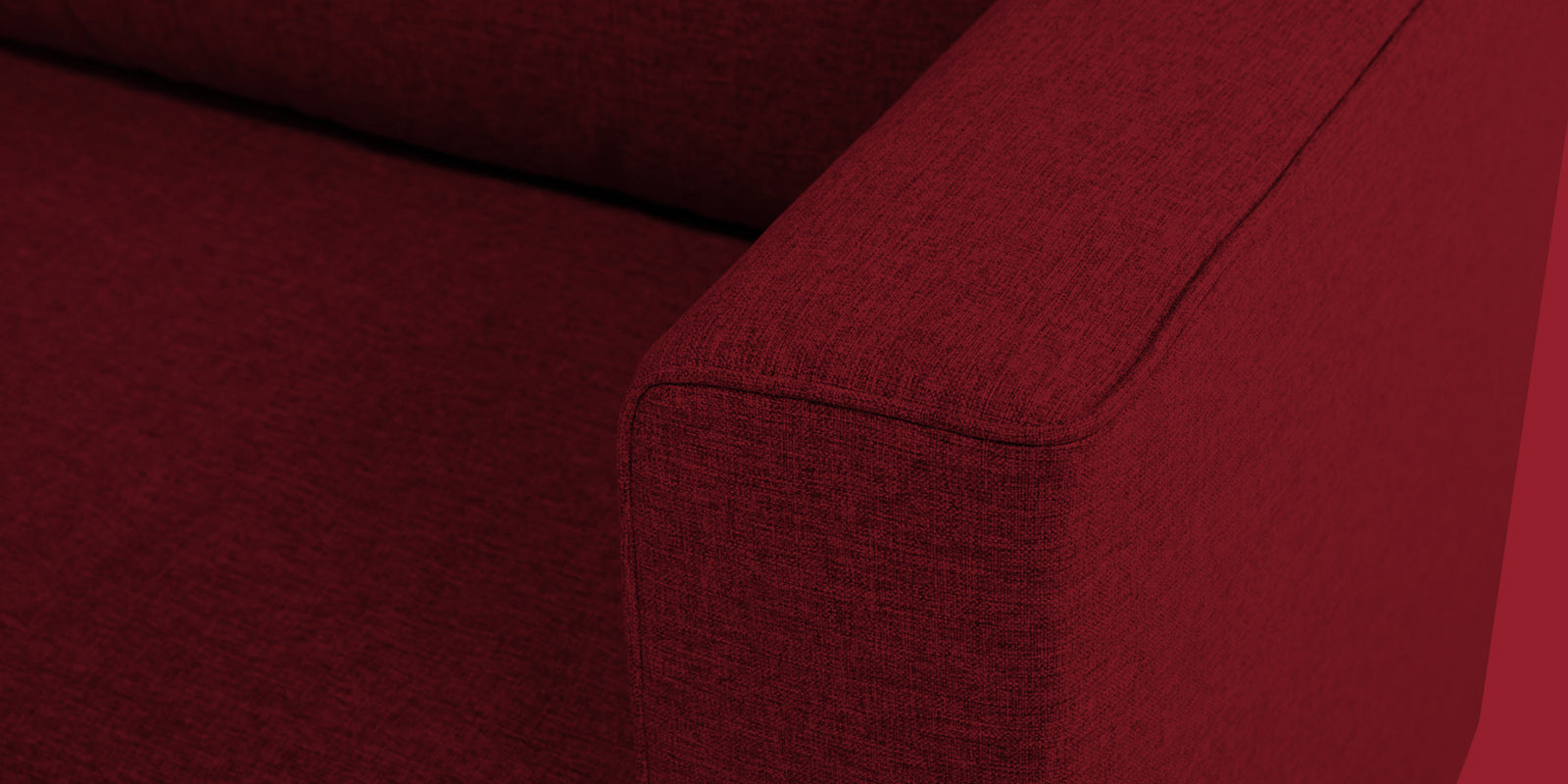 Kenia Fabric 2 Seater Convertible Sofa Cum Bed in Ruby Red Colour