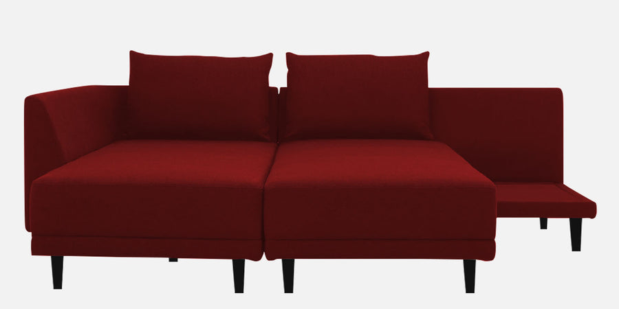Ira Fabric Rhs 6 Seater Convertible Sofa Cum Bed In Blood Maroon Colour - Febonic Living