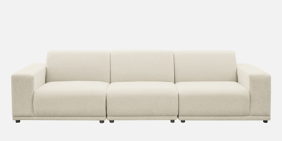 Adam Fabric Rhs Sectional Sofa 3 Ottoman Lounger In Ivory Cream Colour - Febonic Living
