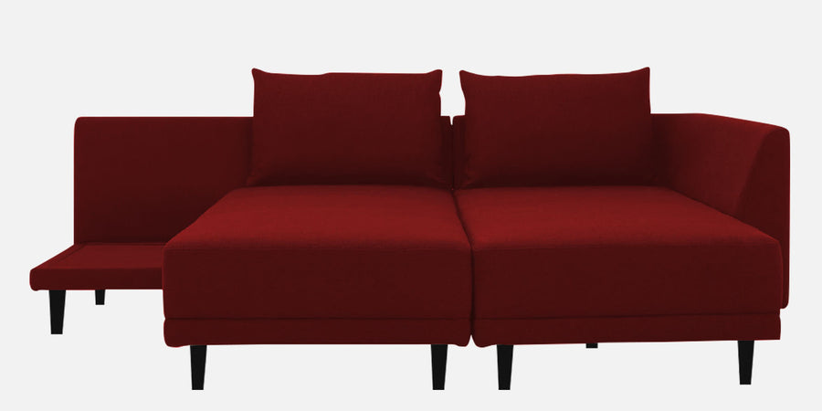 Ira Fabric Lhs 6 Seater Convertible Sofa Cum Bed In Blood Maroon Colour - Febonic Living