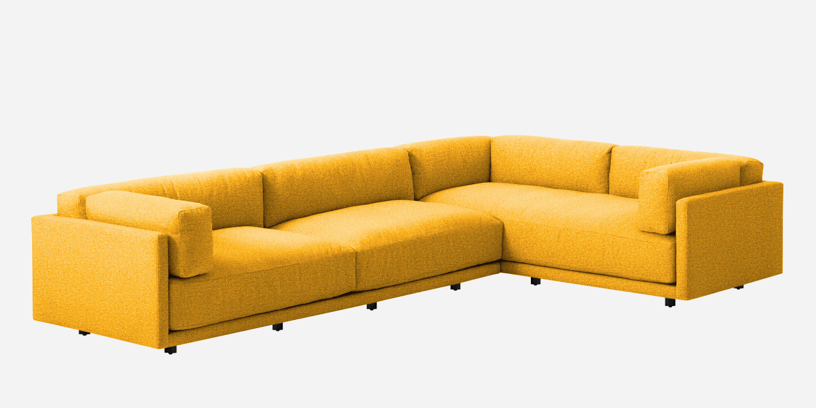 Nixon Fabric 6 Seater LHS Sectional Sofa In Bold Yellow Colour