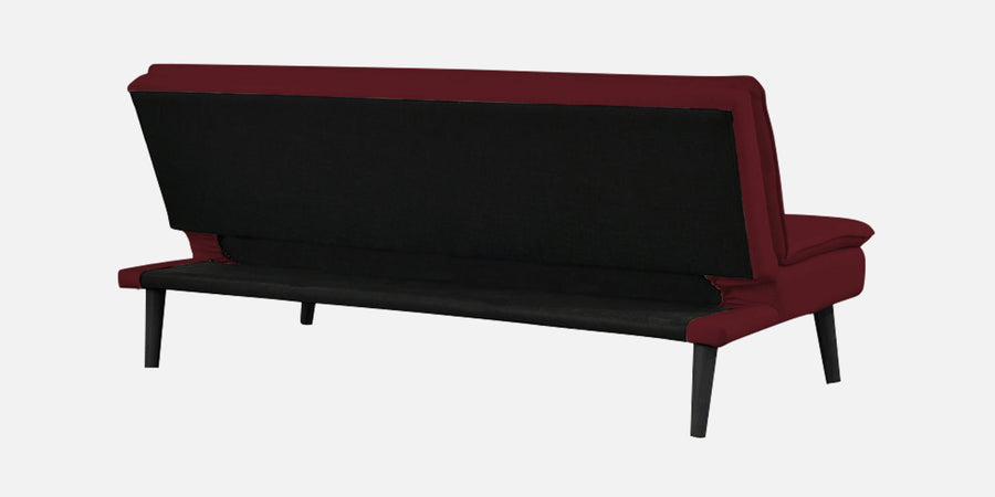 Toner Fabric 3 Seater Convertible Sofa Cum Bed In Blood Maroon Colour - Febonic Living