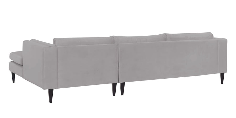 Jasper Velvet Rhs Sectional Sofa 3 Lounger In Concrete Grey Colour - Febonic Living