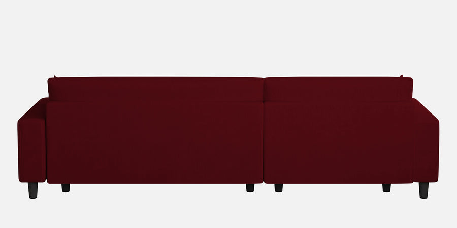 Peach Fabric Rhs 6 Seater Sofa Cum Bed With Storage In Ruby Red Colour - Febonic Living