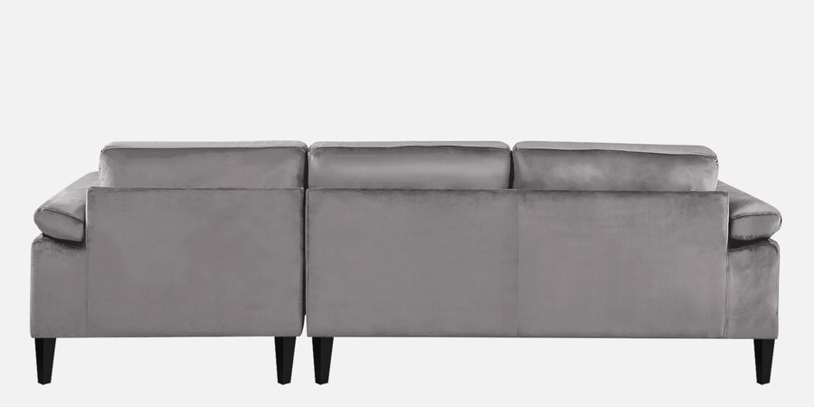 Vegas Velvet Lhs Sectional Sofa 3 Lounger In Concrete Grey Colour - Febonic Living