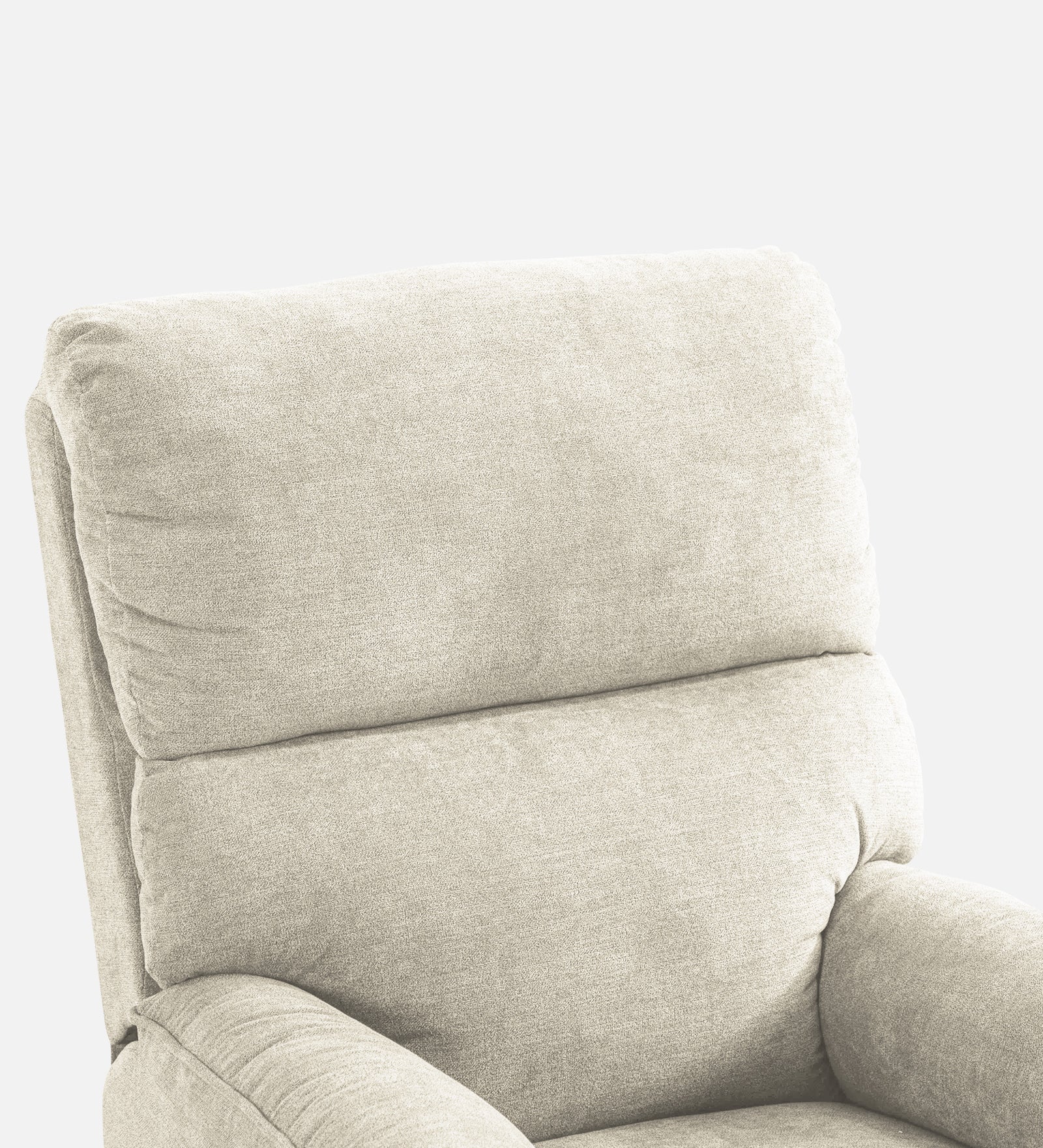 Abby Fabric Manual 1 Seater Recliner In Ivory Cream Colour