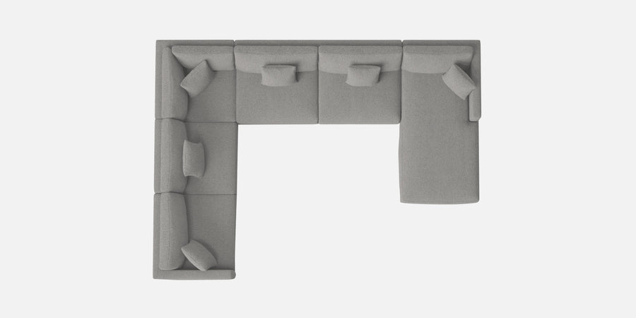 Carlin Fabric Lhs 8 Seater Sectional Sofa In Lit Grey Colour - Febonic Living