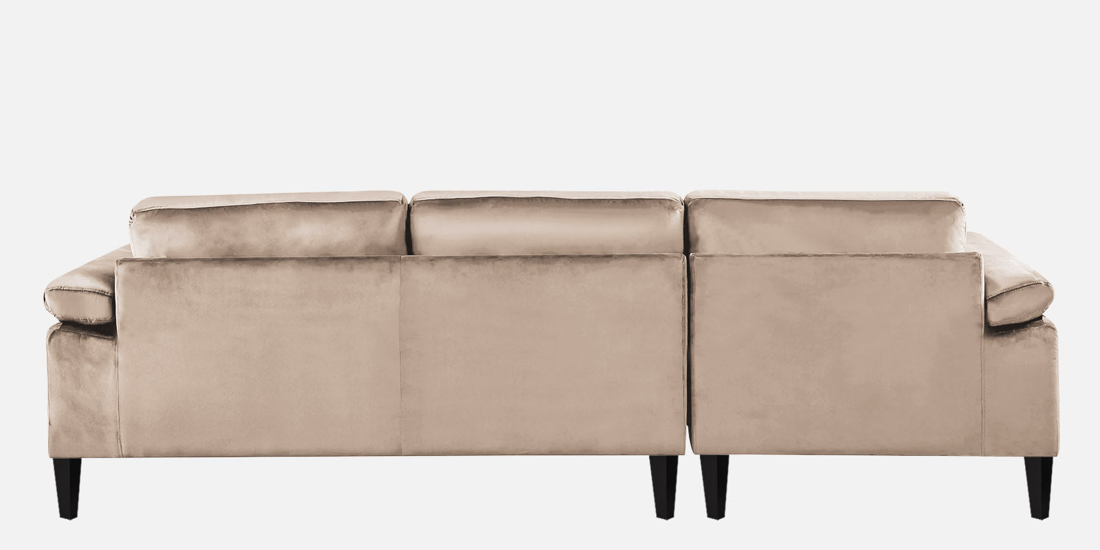 Vegas Velvet RHS Sectional Sofa (3+Lounger) In Camel Beige Colour