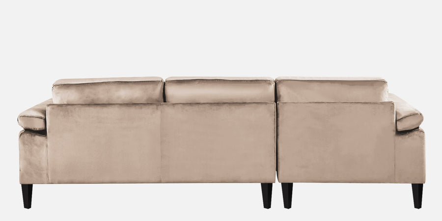 Vegas Velvet Rhs Sectional Sofa 3 Lounger In Camel Beige Colour - Febonic Living