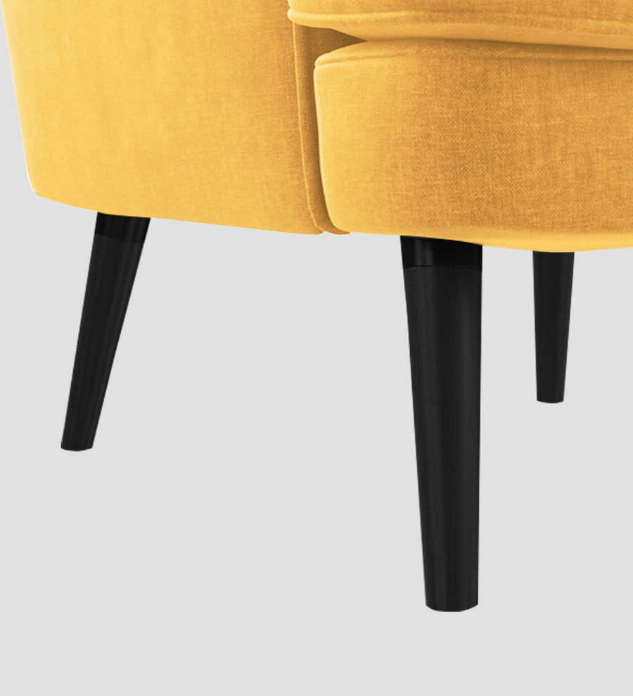 Niya Velvet Wing Chair In Turmeric Yellow Colour - Febonic Living