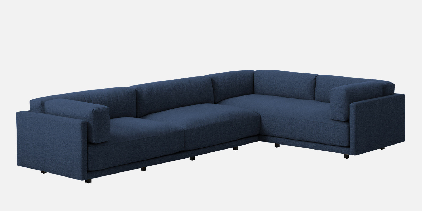 Nixon Fabric 6 Seater LHS Sectional Sofa In Denim Blue Colour