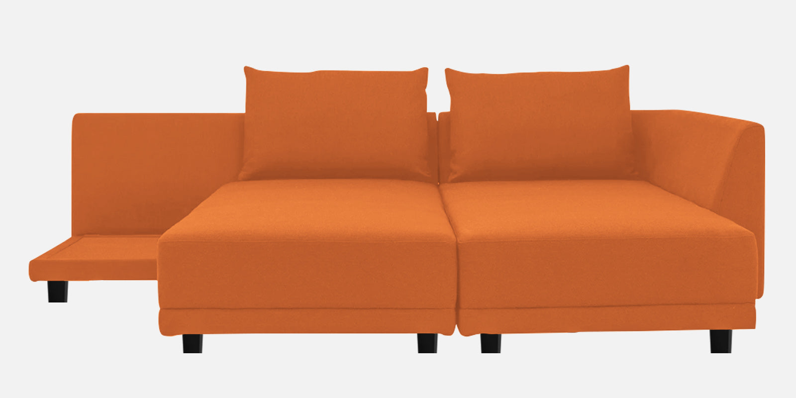 Ira Fabric LHS 6 Seater Sofa Cum Bed In Vivid Orange Colour