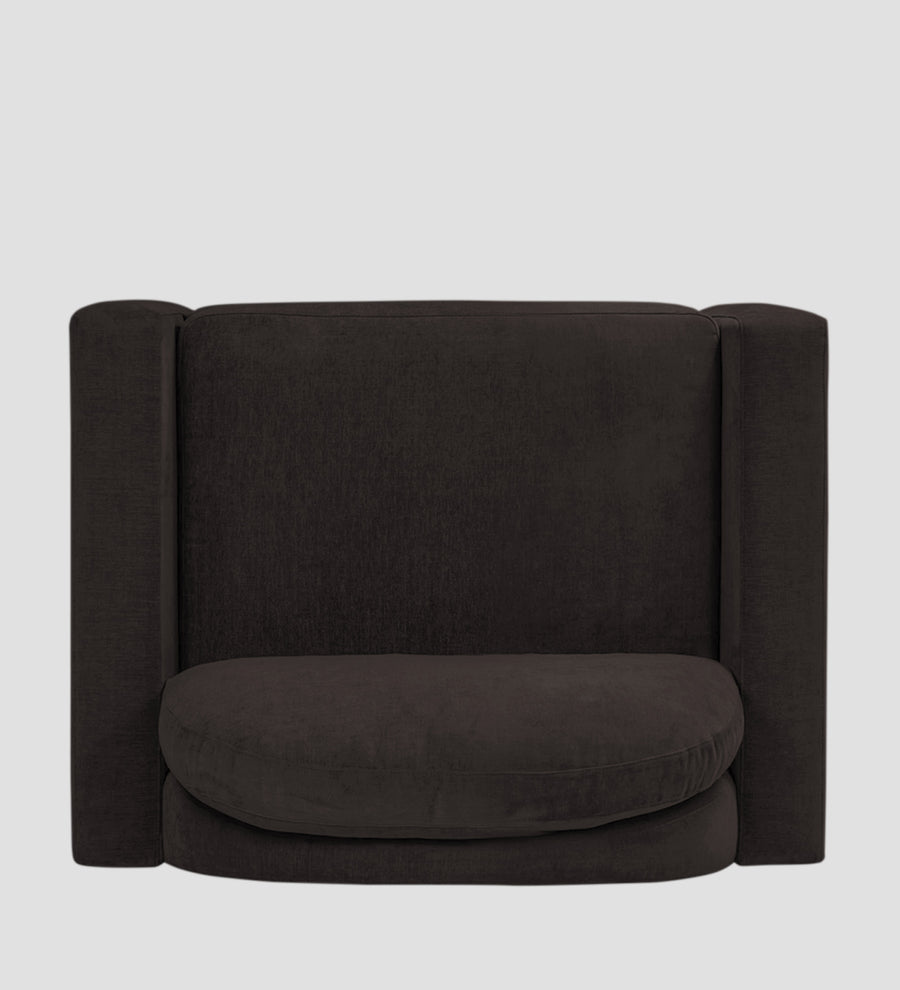 Dara Fabric 1 Seater Sofa In Cara Brown Colour - Febonic Living