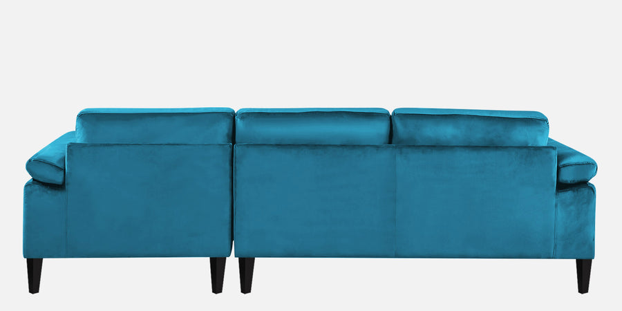 Vegas Velvet Lhs Sectional Sofa 3 Lounger In Aqua Blue Colour - Febonic Living