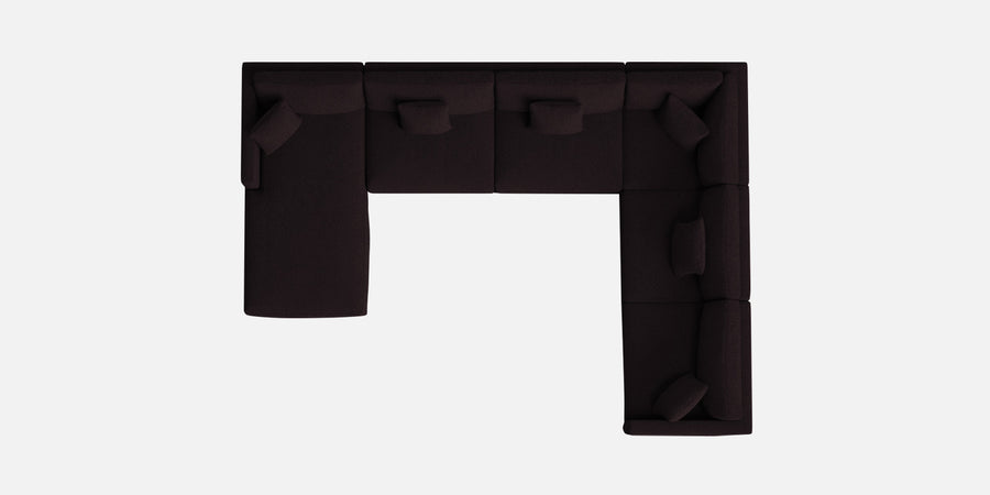 Carlin Fabric Rhs 8 Seater Sectional Sofa In Cara Brown Colour - Febonic Living