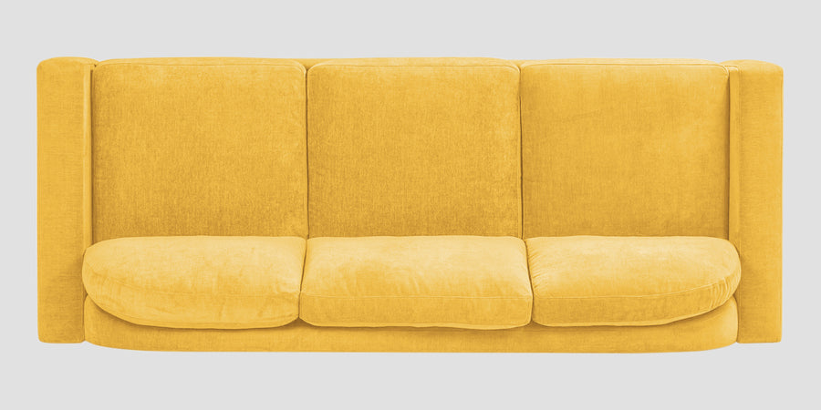 Dara Fabric 3 Seater Sofa In Bold Yellow Colour - Febonic Living