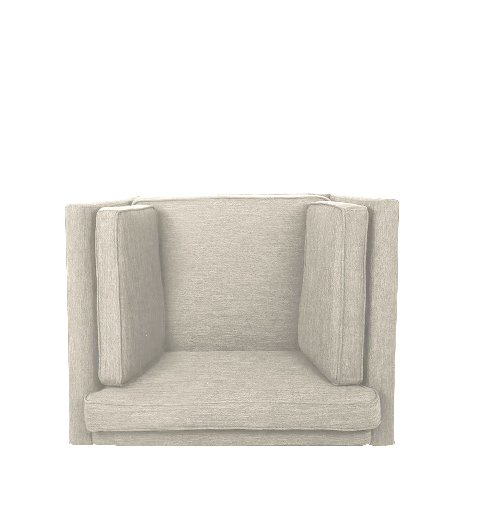 Nigar Fabric 1 Seater Sofa in Ivory Beige Colour