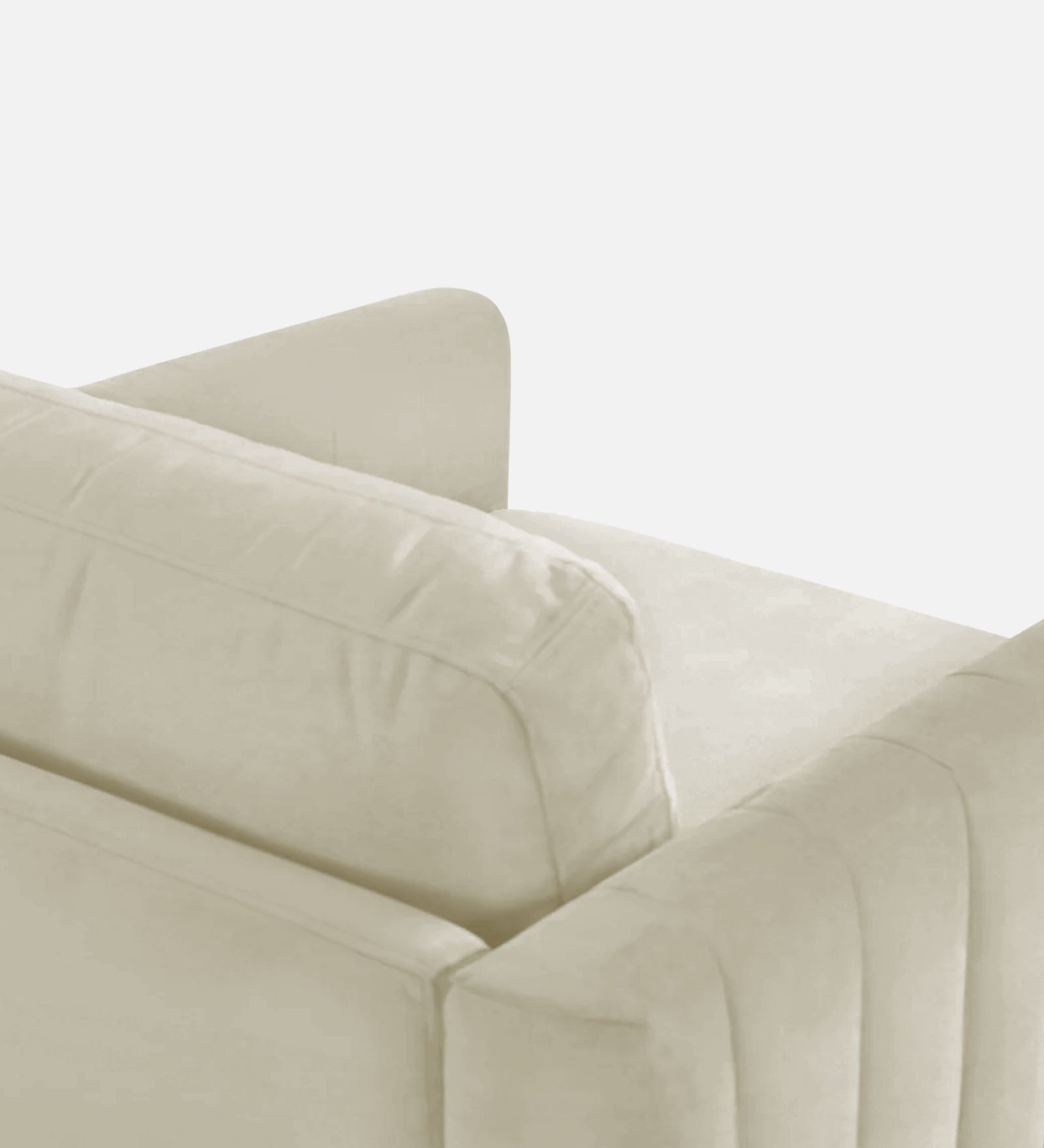 Haru Velvet 1 Seater Sofa in Warm White Colour