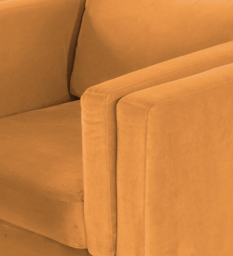 Jasper Velvet 1 Seater Sofa In Tangerine Orange Colour - Febonic Living