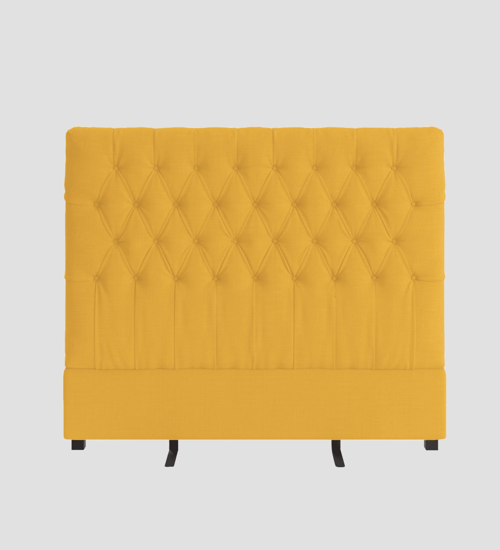 Isko Fabric King Size Bed In Bold Yellow Colour With Storage Box - Febonic Living